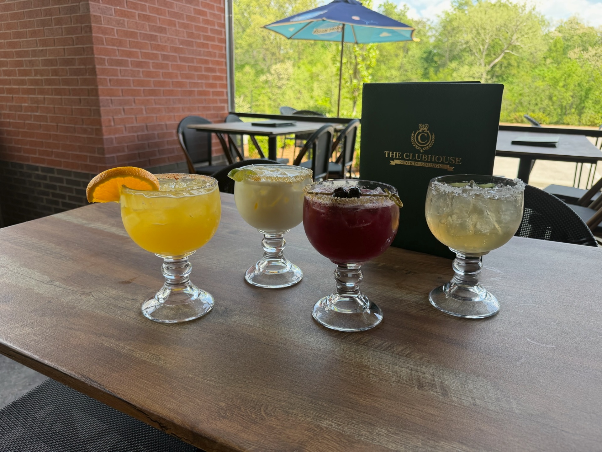 Flight of four house margaritas at Clubhouse Lounge + Kitchen